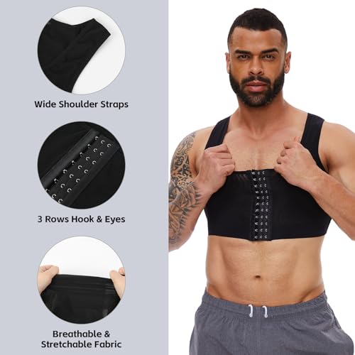 MISS MOLY Mens Gynecomastia Compression Corset Chest Binder Slimming Vest Tank Top Shapewear Undershirt4