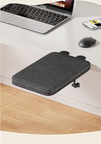 Foldable Armrest Desk Mount - Metal Support + Cushioned Pad for Wrist Relief, Ergonomic Workstation Accessory (Grey) — view 4