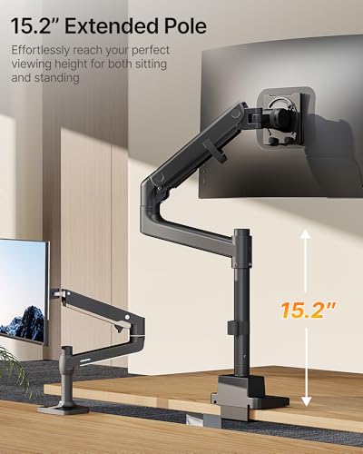 Image of monTEK Ultrawide Monitor Arm Max 57 inch,Height Adjustable 8.1 inch-25.5 inch,Black