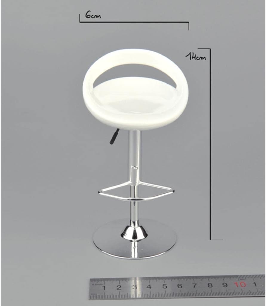 Loom Tree® 1/6 Scale Round Swivel Chair Pub Bar Stool for 12'' Action Figures White