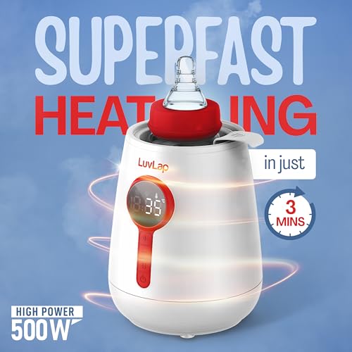 Image of LuvLap Glory Electric Bottle Warmer for Breastmilk and Formula - Electric Fast Milk Bottle Heater, Baby Food Warmer with Timer and Auto Shut Off