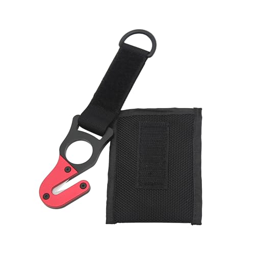 DiveTec Premium Aluminum Safety Line Cutter – Compact Blade with Interchangeable Ceramic Blades & Durable Nylon Sheath