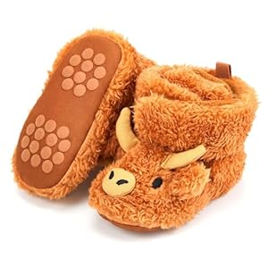 Baby Booties Highland Cow Baby Shoes Animal Unisex Newborn Infant Slippers for Toddler Infant Boy Girl