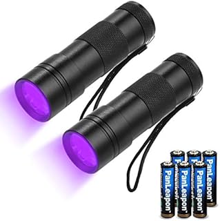 Fulighture UV Torch [2 Pack] Pets Black Light 12LED 395nm, Dogs/Cats Urine Detector, Ultraviolet Flashlight Find Dry Stains on Carpets/Rugs/Floor with Batteries Included