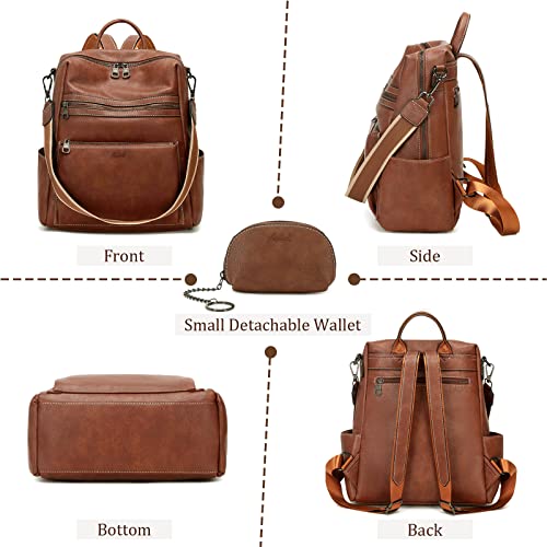 Image of AGLOD Leather Backpack Purse for Women Designer Ladies Shoulder Bag Fashion Faux Work Travel Handbags