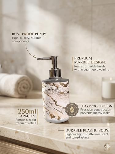 Image of Italian Design Liquid Soap Dispenser| Sanitizer Dispenser | Lotion Dispenser | Shampoo Dispenser | Handwash Bottle | Metallic Grey Finish, 350ml (Twinkle Silver White)