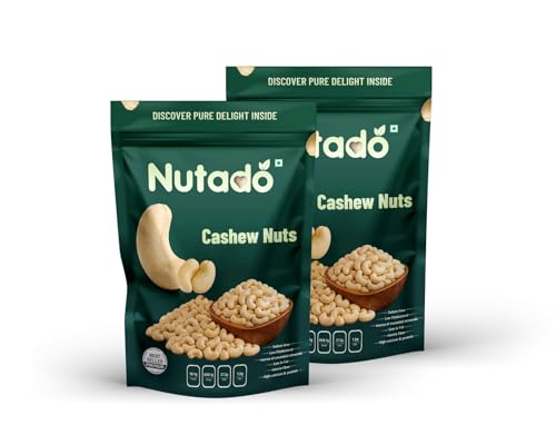 Image of Nutado Preimum Cashew Whole 400g (200g x 2),Nutritious & Delicious, Premium Kaju nuts, Rich in Protein, Magnesium & Phosphorus, Deluxe Size & Crunchy Nuts|Gluten Free & Plant based Protein
