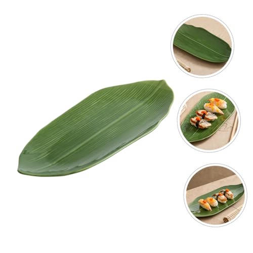 Plato de cerámica en forma de hoja para sushi miniatura 3