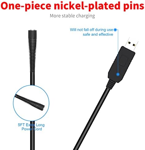 MEROM 12V USB Charging Cable Replacement Charger Cord Compatible with Braun Shaver Series 9, Series 7, Series 5, Series 3, Series 1 Power Cord