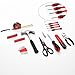 39-Piece Household Tool Set with Toolbox Storage Case - All Purpose Small Hand Tool Kit Includes Essential Tools for Home, Office, College Repairs, Red