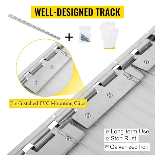 Image of Clear PVC Smooth Plastic Strip Door Curtain Kit Standard 7x1200 Waterproof Commercial Walk in Freezers Warehouse Garage Hurricane Shutters Gate Overlap Clean Room Heavy Duty Vinyl AP1173