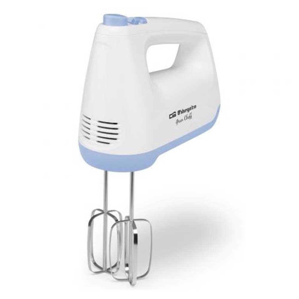 Orbegozo BA 3750 Batidora amasadora, 6 velocidades y función turbo, tamaño compacto, recipiente para almacenaje, accesorios extraíbles aptos para lavavajillas, 400 W