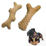 CARELAX Durable Dog Chew Toys for Aggressive Chewers - Real Bacon Flavor, Indestructible 2-Pack for Large Dogs, Medium & X-Large Options Available， Size-2