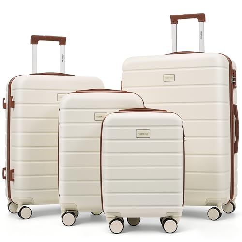Image of Hardside Luggage Sets, Lightweight Suitcase with Spinner Wheel, Ivory