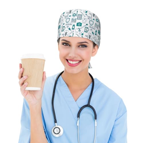 Image of Breathable Working Cap with Adjustable Sweatband Scrub Cap for Men /Women | Breathable Working Cap with Adjustable Sweatband Scrub Cap for Men /Women