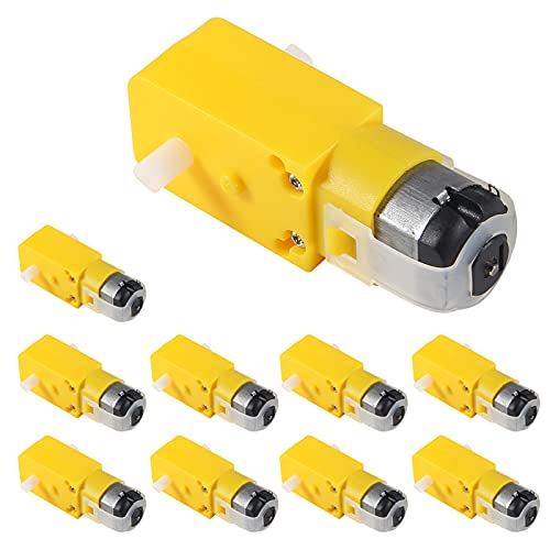 ACEIRMC 10pcs TT Magnetic Gearbox Engine DC Electric Motor 3V-6V Dual Shaft Geared ，DIY for Arduino Smart Car Robot Toys Cars Chassis Models Vibration Products (I Shape 1:48 Reduction Ratio)