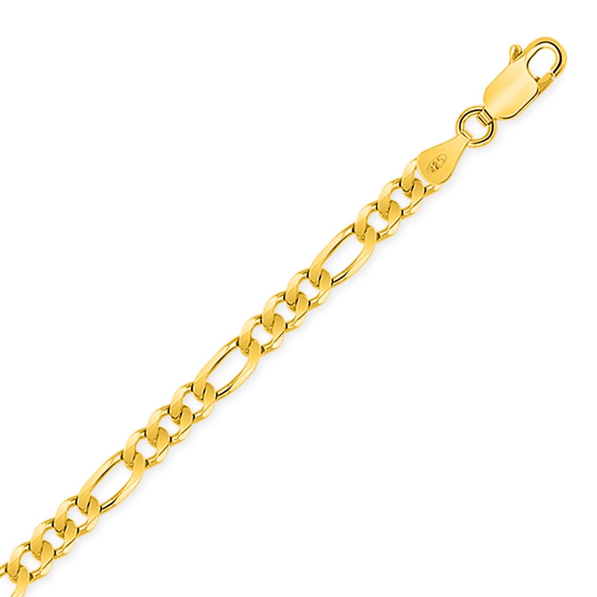 Planetys - Bracciale in argento 925/1000 placcato oro giallo 18 carati maglia ro (1+3) Larghezza: 4,2 mm