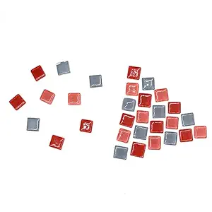 Sweven Art Mosaic Tiles, 15x15mm Square, 4mm Thick, Red, Dusty Pink & Grey (Pack of 200Gms)