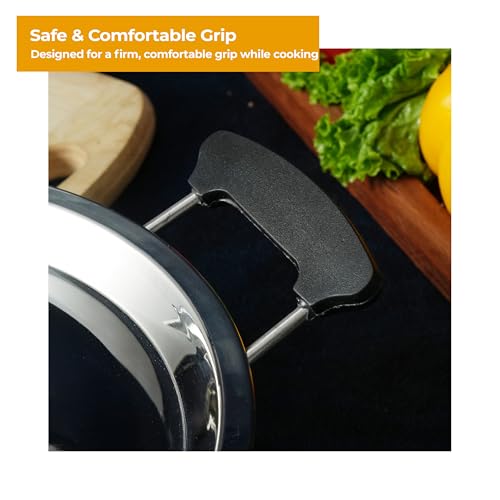 Lifelong 4 Pc Stainless Steel Cookware Set | 2.2L Kadhai with Lid 22cm | 1.4L Fry Pan 22cm | 1.2L Saucepan 14cm |1.4L Tope 16cm | Comes with Common... - Image 7