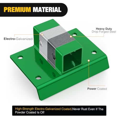 Image of Nilight Bolt on Tractor Bucket 2 inch Towing Receiver Adapter 5 /8 inchPin Hole Class 3 Trailer Hitch 12000 LBS Work Well for Tractor Buckets Green
