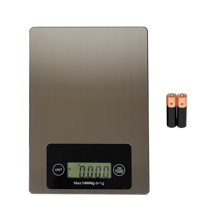BUY IN WEB USA Large Food Scale, 22 lb (10 kg) Stainless Steel Digital Kitchen Scale for Grams and Ounces, for Dieting, Baking, Cooking, Large LCD Display