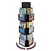 Rotating Greeting Card Display Stand, 3 Tier Wooden Organizer, 4-Sided Display Rack 360 Degree Spinning Multi-Pocket Display for Coasters, Stickers, Retail, Showcase, Tradeshow (Ebony)