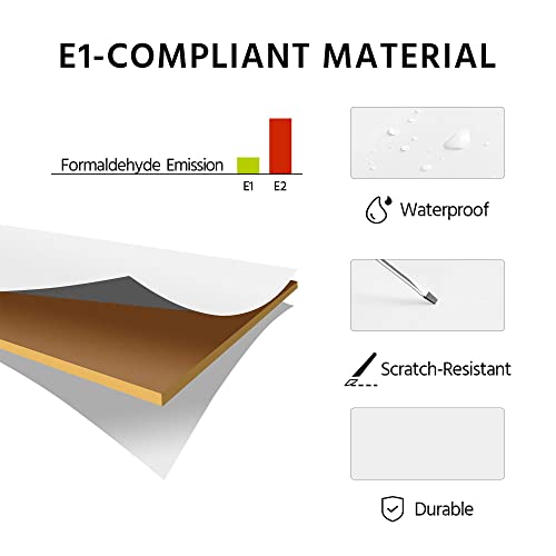 Yaheetech Couchtisch Kaffeetisch mit 2 Ablagen Sofatisch X-Form Stütze Wohnzimmertisch aus Holz Einfacher Aufbau Moderner Beistelltisch für Wohnzimmer/Balkon/Büro, 100 x 50 x 45 cm Weiß – Bild 5