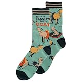 Karma Light Green Hippie Crew Socks - Cute and Funny Socks for Women - Bright and Colorful Designs - One Size Fits Most - Goat