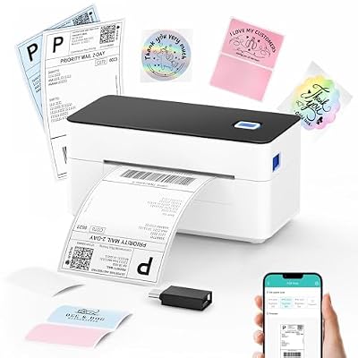 SVANTTO Bluetooth Shipping Label Printer 4x6, Compatible with Windows/Mac/Android/iOS, High-Speed 4x6 Thermal Label Printer for USPS, UPS, Etsy, Shopify, Poshmark, Inkless Printing
