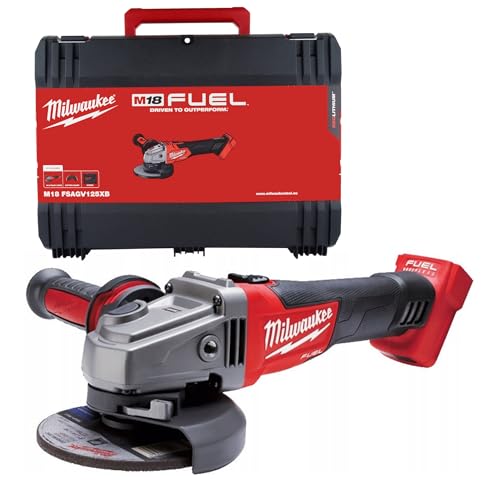Milwaukee 15975009 M18 FSAGV125XB-0X Akku-Winkelschleifer, 1200 W, 18 V, red and Black