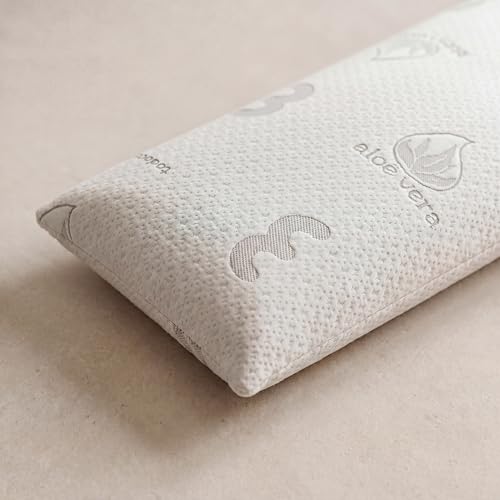 Miniatura 2 de Todocama Almohada Viscoelástica Aloe Vera, Núcleo Compacto Viscoelástico para Cervicales y Cuello, Firmeza Media-Alta, Doble Funda con Cremallera (90 cm).