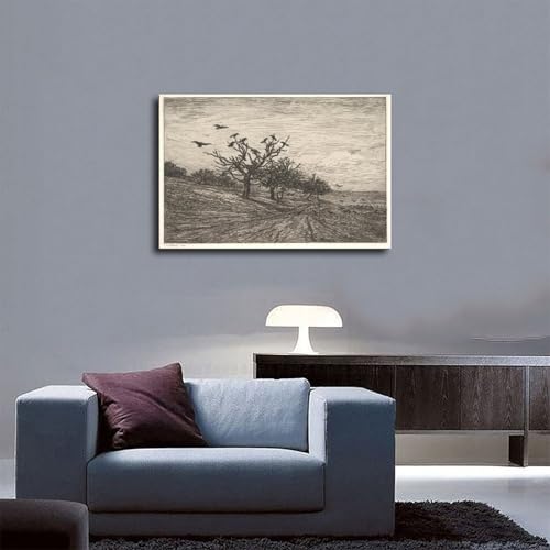 Poster Tree Filled With Crows Daubigny décoration murale chambre et bureau - 5