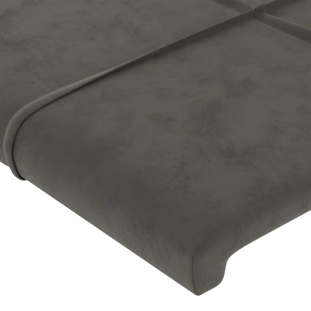 Testata della camera da letto Testiera per camera degli ospiti Spalliera letto matrimoniale Testiera a LED Grigio Scuro 163x16x78/88 cm in VellutoAdatto per la camera degli ospiti, l'hotel