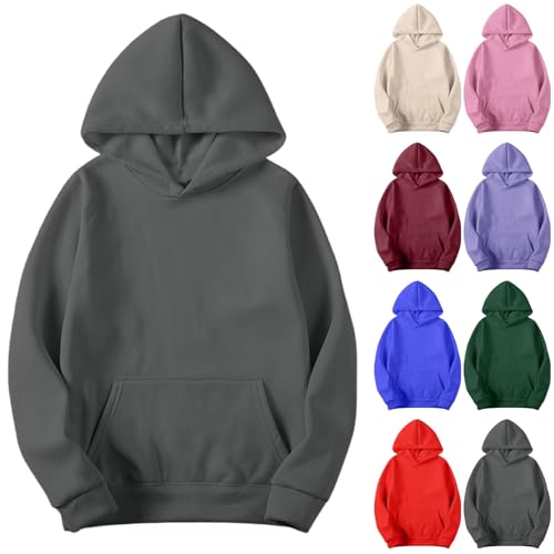 Cambkatl Men's Basic Solid Color Hoodies Loose Fit Casual Long Sleeve Pullover Sweatshirt Tops with Kangaroo Pocket2
