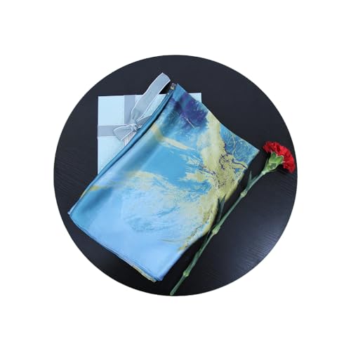 DANA XU 100% Mulberry Silk Satin Head Scarf For Women Lightweight Floral Summer Travel Shawls and Wraps For Evening Dresses4