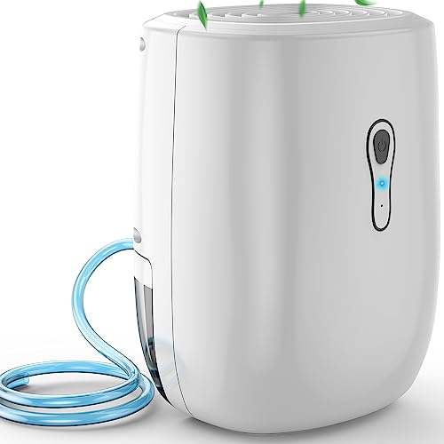 Dehumidifiers for Home, Small Dehumidifiers with Drain Hose(30OZ),2400 Cubic Feet (260 sq ft) Portable Dehumidifier for Room, Auto Shut Off, 30dB Ultra Quiet, Dehumidifiers for Bathroom, Basement, Bedroom, Garage, Closet, RV, Caravan