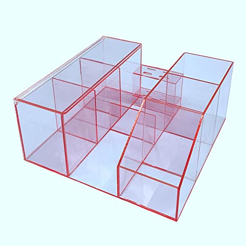F Fityle Eyelash Extension Supplies Accessories Tools Organizer Storage Box with Tweezer Holder Stand, Display Storage Box Shelf Holder - Pink Acrylic