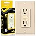 Faith 15A GFCI Outlet, Tamper-Resistant GFI Duplex Receptacles with LED Indicator, Self-Test Ground Fault Circuit Interrupter with Wall Plate, ETL Listed