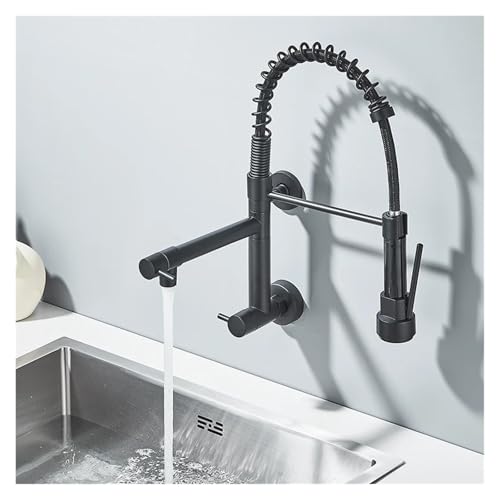 Robinet de cuisine extractible double bec mural eau froide ABS - 4