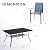 VICLLAX 7 Pieces Patio Dining Set, Patio Furniture Set of 6 Patio Stackable Dining Chairs and Outdoor Rectangular Metal Table with Storage Shelf, Blue Chairs and Black Table