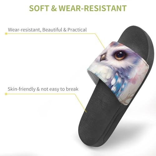 Owl Is Sitting in A Tree House Sandals Non-Slip Bathroom Slippers Beach Summer Shoes for Men Women3