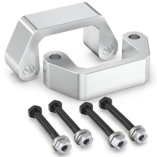 Image of RENO 2.5 inch Leveling Lift Kit Compatible with 2007-2026 Silverado 1500 Avalanche Suburban Tahoe /Sierra 1500 Yukon XL 1500 4WD 2WD Truck Front Lift Kits (Aluminium, Silver, 2Pcs)