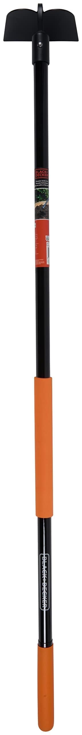 Black+Decker Motyka ogrodowa z trzonkiem – 146 x 16 x 14,5 cm – 990 g – motyka – pielenie chwastów i uprawa gleby – czarna/pomarańczowa