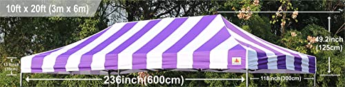 Image of ABCCANOPY Replacement Canopy Top for Pop Up Canopy Tent (10x20, Purple Stripe)