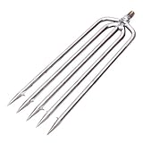 1 Pcs Stainless Steel Fishing Harpoon, 5 Prongs Harpoon Gig Gaff Hook Barb Fish Spear For Outdoor Fishing Tackle With 8mm Screws Portable Harpoon For Ponds,Lakes Or Rivers Hunting