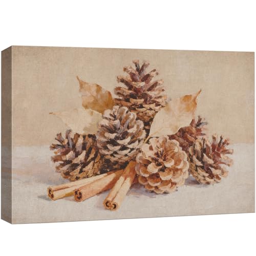 wall26 Canvas Print Wall Art Pinecones and Cinnamon Sticks Still