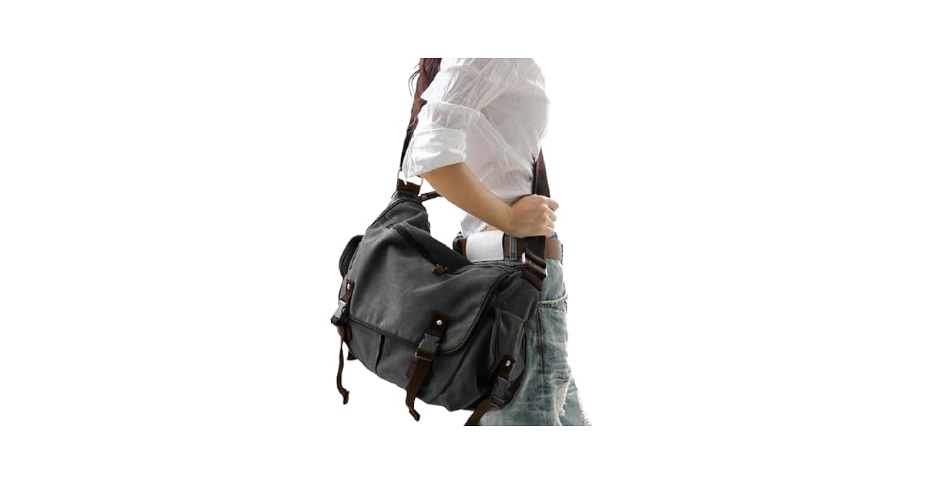 Amazon.com: [Upgraded] Vintage Canvas Messenger Bag 13 15.6