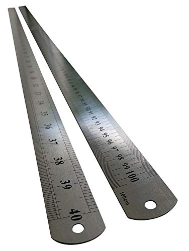 Règle 1 mètre double face en acier robuste pour traçage de précision