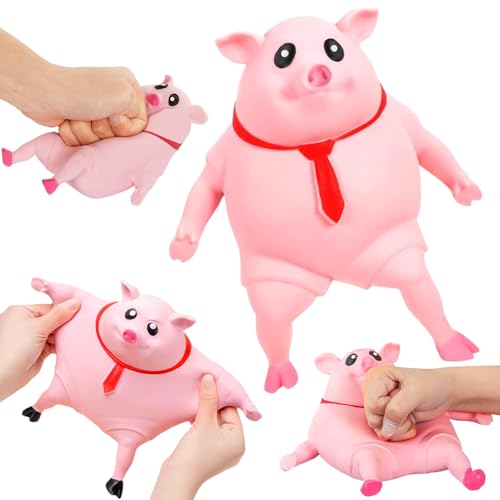 Juguetes para Apretar Cerdos, Juguete antiestrés para Aplastar Piggy, Squeeze Juguetes, Cerdo Decompression Vent Toy, Rosa Piggy Juguete antiestrés, Juguetes Antiestrés para Adultos y Niños