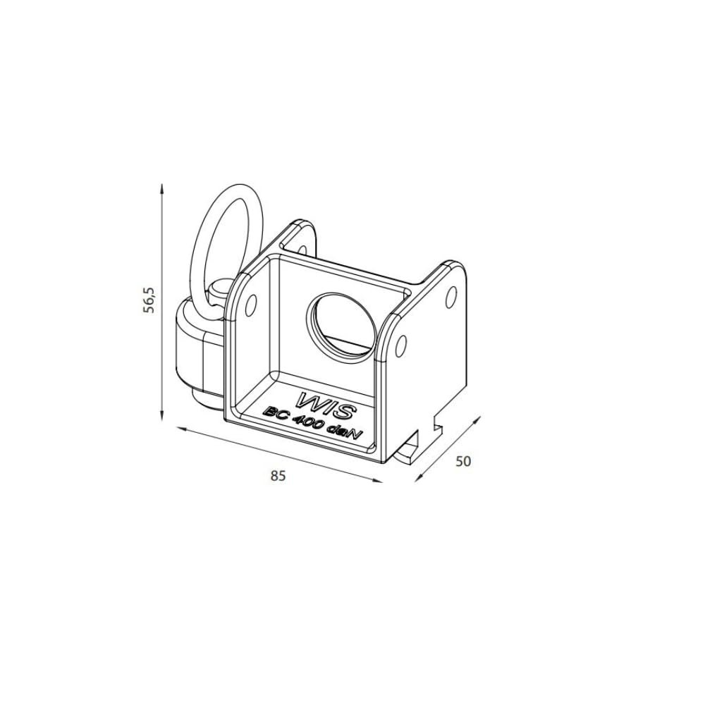 PalettenStop, Aluminiumprofil 50 x 50 mm, Sperrbalkenzapfen 19 mm, Airlineschienen-kompatibel, verhindert Palettenverrutschen im Laderaum (4X Palettenstop)